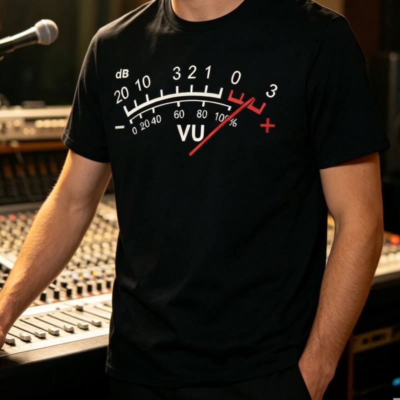 VU Meter dB Volume T-Shirt Men - огляд і ціна Audio Music Dj