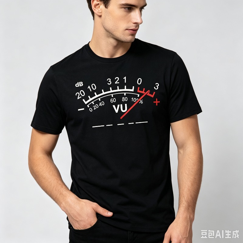 VU Meter dB Volume T-Shirt Men - огляд і ціна Audio Music Dj